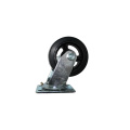 shuntong wholesale black rubber moulded on cast iron core wheel assembling roller bearing and top plate style zinc plating swivel fork heavy duty caster wheels
